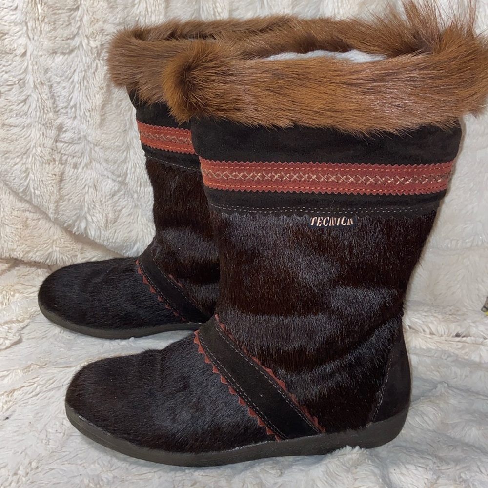 Tecnica Winter Boots sz 10. made in Italy goat fur